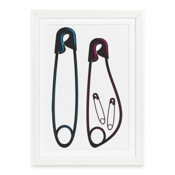 Annonce de grossesse Gémeaux - Affiche encadrée (27 × 37 cm) - blanc - Devant