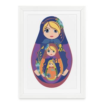 Matriochka traditionnelle - Affiche encadrée (27 × 37 cm) - blanc - Devant