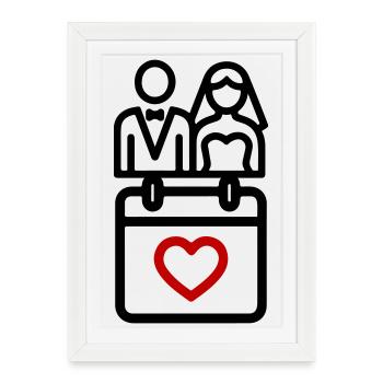 Mariage des mariés - Affiche encadrée (27 × 37 cm) - blanc - Devant