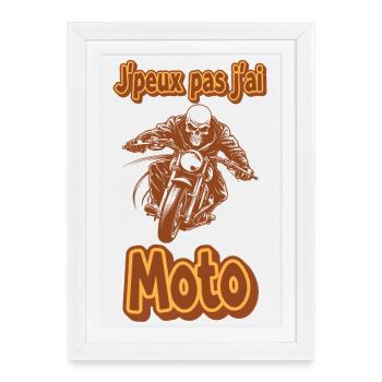 Expressive Vintage Motorcycle Motif I can't, I have a motorcycle - Framed poster (27 × 37 cm) - white - Front