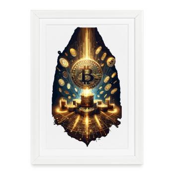 Bitcoin Center – Radiant Network Design - Framed poster (27 × 37 cm) - white - Front