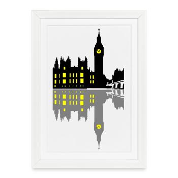 Londres - Affiche encadrée (27 × 37 cm) - blanc - Devant