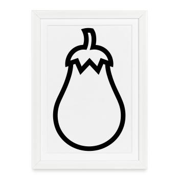 aubergine - Affiche encadrée (27 × 37 cm) - blanc - Devant