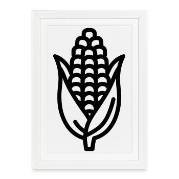 corn on the cob - Framed poster (27 × 37 cm) - white - Front