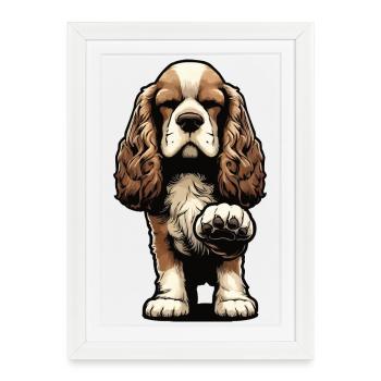 Cocker Spaniel Cocker Chien Cocker Propriétaire de cocker Spaniel - Affiche encadrée (27 × 37 cm) - blanc - Devant