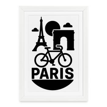 Paris silhouette - Framed poster (27 × 37 cm) - white - Front