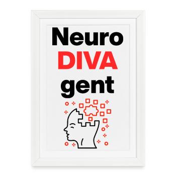 NeuroDIVAgent – Neurodivergent & Proud, ADHD - Framed poster (27 × 37 cm) - white - Front