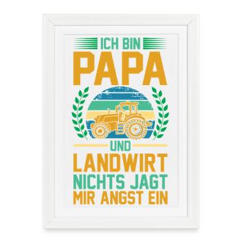 I'm a dad and a farmer Nothing scares me - Framed poster (27 × 37 cm) - white - Front