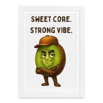 Kiwi à l’attitude audacieuse - Affiche encadrée (27 × 37 cm) - blanc - Devant