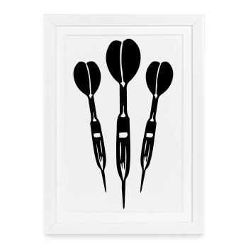 Icône de fléchettes - Affiche encadrée (27 × 37 cm) - blanc - Devant