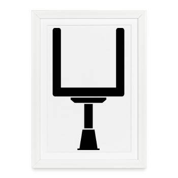American football goal - Framed poster (27 × 37 cm) - white - Front