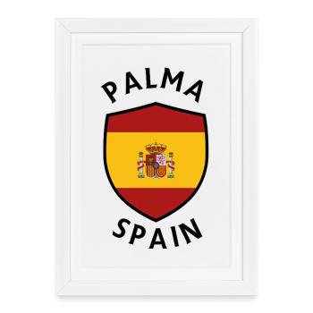 Drapeau du Bouclier d’Espagne de Palma - Affiche encadrée (27 × 37 cm) - blanc - Devant