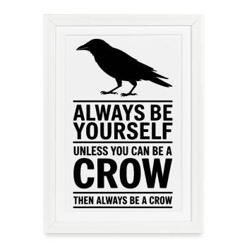Dictons de corbeaux Corbeau Drôle de cadeau de corbeau - Affiche encadrée (27 × 37 cm) - blanc - Devant