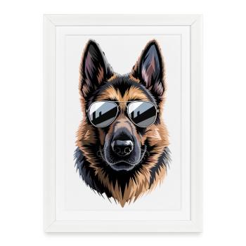 Les chiens bergers allemands adorent les chiens bergers allemands - Affiche encadrée (27 × 37 cm) - blanc - Devant