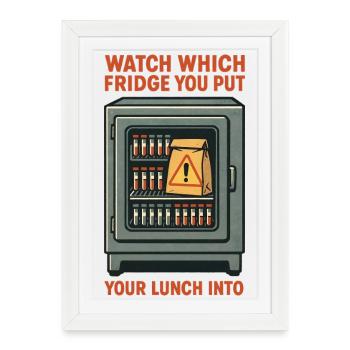 Fake Lab Refrigerator | Microbiology Humor - Framed poster (27 × 37 cm) - white - Front