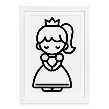 princesse - Affiche encadrée (27 × 37 cm) - blanc - Devant