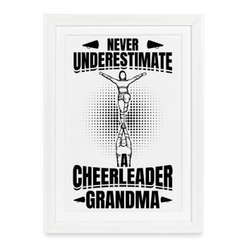 Cheerleader Grandma - Framed poster (27 × 37 cm) - white - Front