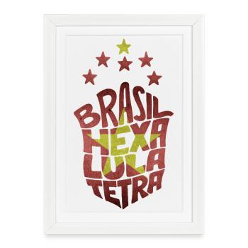 Brasil Hexa Lula Tetra - Framed poster (27 × 37 cm) - white - Front