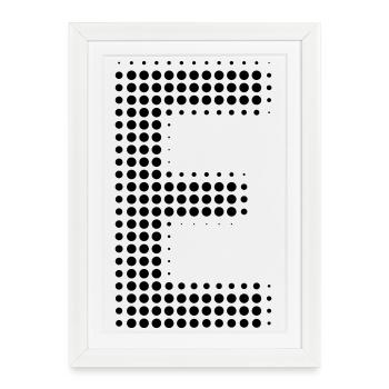 Letter E – Dot Pattern Initial Design - Framed poster (27 × 37 cm) - white - Front