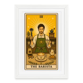 Barista | Coffee Profession Tarot - Framed poster (27 × 37 cm) - white - Front