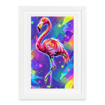 Flamant - Affiche encadrée (27 × 37 cm) - blanc - Devant