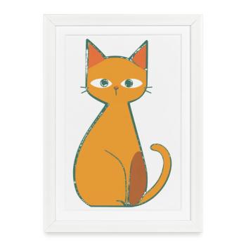 Décontracté comme un chat - Affiche encadrée (27 × 37 cm) - blanc - Devant