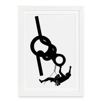 klettern bouldern felsklettern berge Bergsport - Gerahmtes Poster (27 × 37 cm) - Weiß - Vorne