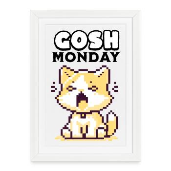Pixel Art Cute Shiba Inu - Framed poster (27 × 37 cm) - white - Front