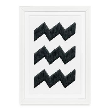 Eindhoven Vibes embroidery look black (printed) - Framed poster (27 × 37 cm) - white - Front