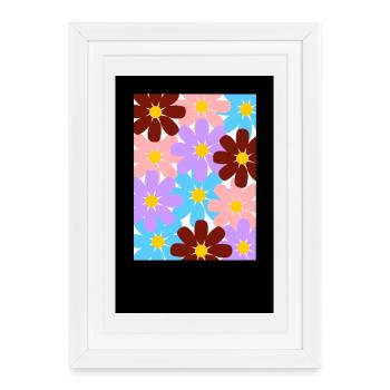 Colorful Blossom Pattern - Framed poster (27 × 37 cm) - white - Front