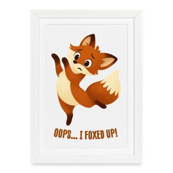 Citation drôle avec le renard - Affiche encadrée (27 × 37 cm) - blanc - Devant