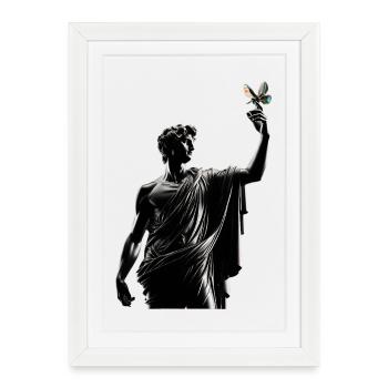 Pose davidique avec le papillon - Affiche encadrée (27 × 37 cm) - blanc - Devant