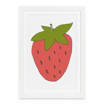 strawberry - Framed poster (27 × 37 cm) - white - Front