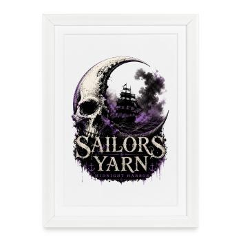 Night Voyage | Sailors Yarn by Cap'nKush - Framed poster (27 × 37 cm) - white - Front