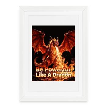 Fort comme un Dragon Tempête de Feu - Affiche encadrée (27 × 37 cm) - blanc - Devant