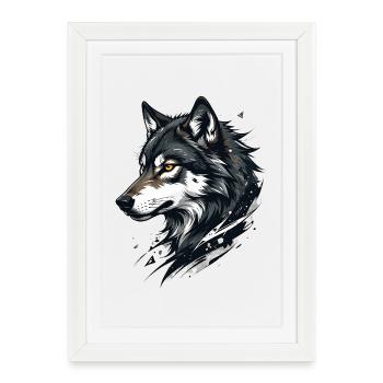 Wolfsblick Graphic - Framed poster (27 × 37 cm) - white - Front