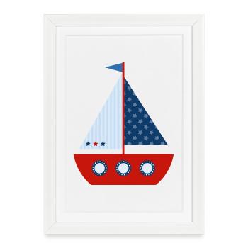 Voilier - Affiche encadrée (27 × 37 cm) - blanc - Devant