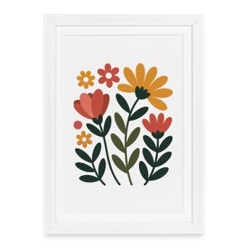 Fleurs bohèmes – Harmonie épanouie - Affiche encadrée (27 × 37 cm) - blanc - Devant