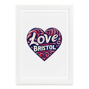 I Love Bristol - Framed poster (27 × 37 cm) - white - Front