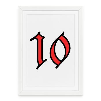 10. 10 YEARS. 10th ANNIVERSARY. 10 YEAR ANNIVERSARY. - Framed poster (27 × 37 cm) - white - Front