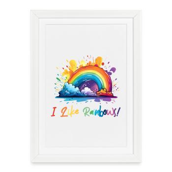 J’aime les arcs-en-ciel - Affiche encadrée (27 × 37 cm) - blanc - Devant