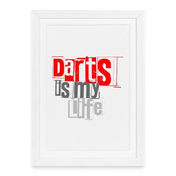 Dart,Darts is my Life 1 - Framed poster (27 × 37 cm) - white - Front