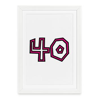 HAPPY BIRTHDAY. HAPPY BIRTHDAY. ANNIVERSARY. - Framed poster (27 × 37 cm) - white - Front
