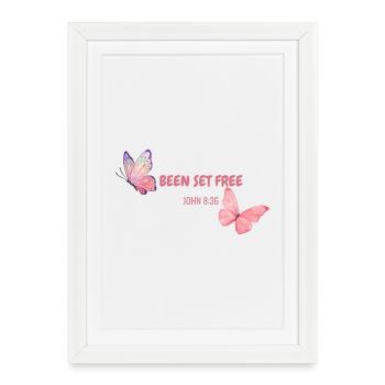 Conception de foi papillon inspirante - Affiche encadrée (27 × 37 cm) - blanc - Devant
