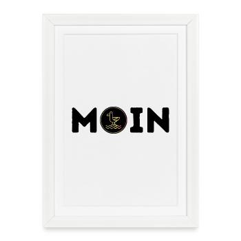 Bonjour avec Seagull - Affiche encadrée (27 × 37 cm) - blanc - Devant