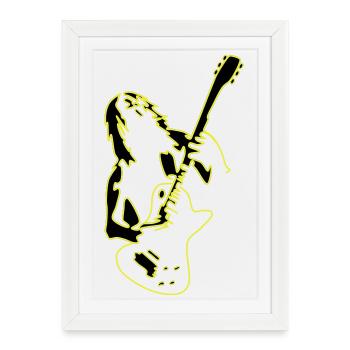 Rock' Roll, c’est la vie ✔ - Affiche encadrée (27 × 37 cm) - blanc - Devant