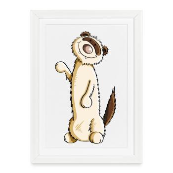 Petit furet d'Harlequin - Furet - Marten - Affiche encadrée (27 × 37 cm) - blanc - Devant