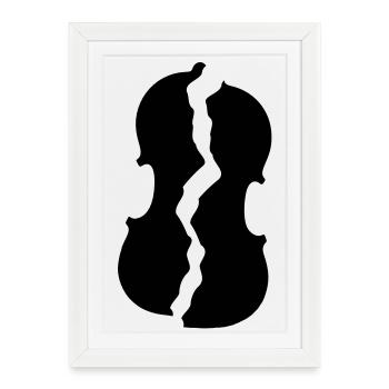 Broken violin - Framed poster (27 × 37 cm) - white - Front