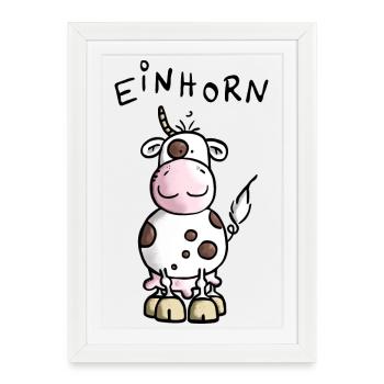 Unicorn - Vache - Boeuf - Affiche encadrée (27 × 37 cm) - blanc - Devant