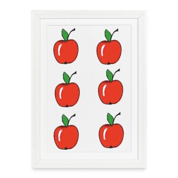 pommes d’apple - Affiche encadrée (27 × 37 cm) - blanc - Devant